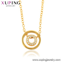 44436 xuping bijoux collier de mode éternité rond et double plaqué or